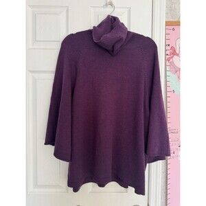 Eileen Fisher Large Womens Dark Purple Sweater Merino Wool